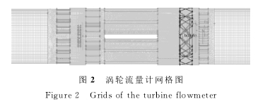 圖２　渦輪流量計網(wǎng)格圖