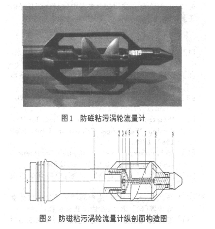 圖1防磁粘污渦輪流***計(jì) 圖2防磁粘污渦輪流里計(jì)縱剖面構(gòu)造圖