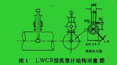 圖 1 L W C B型 流量 計結(jié)構(gòu) 示意 圖