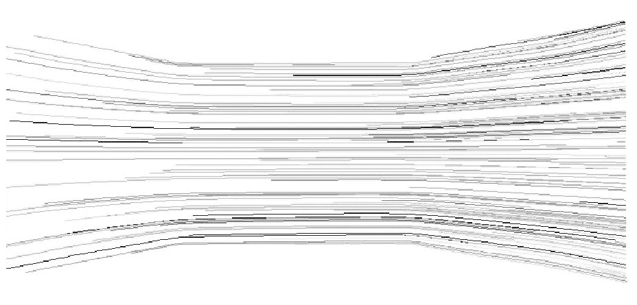 圖1 5 入口速度為5.0m/s的軌跡圖Figure 15 Pathlines of 5.0m/s inlet velocity