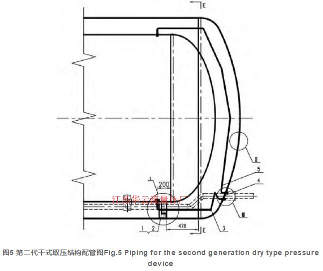 圖5 第二代干式取壓結(jié)構(gòu)配管圖Fig.5 Piping for the second generation dry type pressure device