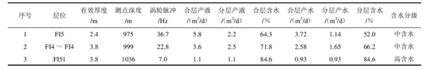 表2 產(chǎn)液剖面分層測試找水成果表