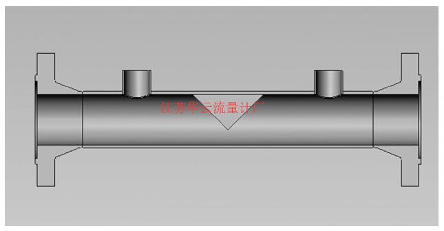 圖1 楔式流量計(jì)基本結(jié)構(gòu)圖